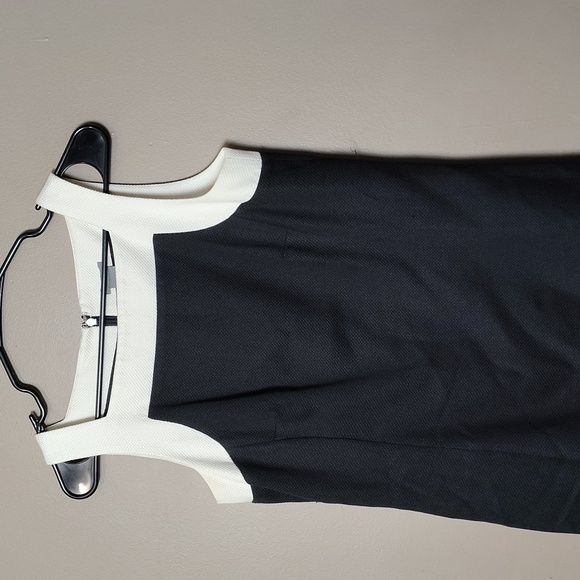 Ann Taylor Black And Cream White Trim Dress Size 6 - Picture 3 of 8